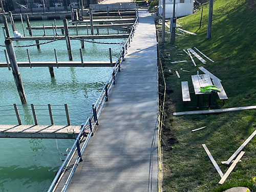 New Wilmette Harbor sidewalk